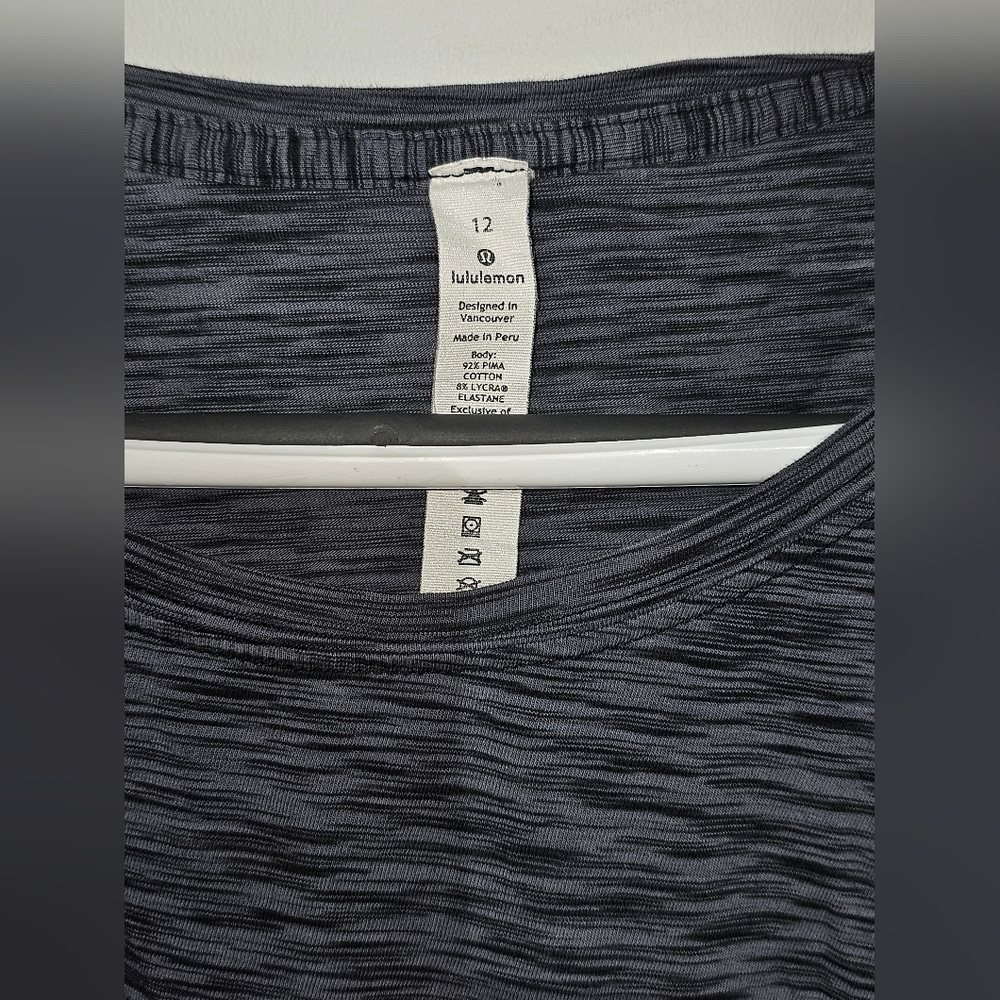 Lululemon Love Crew III Space Dye Black / Dark Shadow Size 12 - Picture 4 of 6